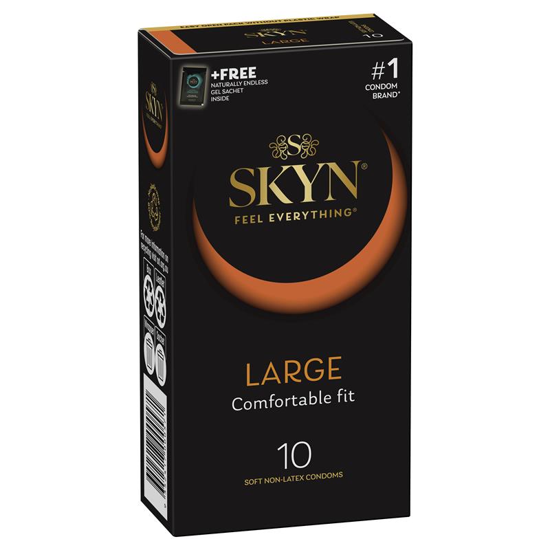 Ansell LifeStyles SKYN Large Soft Non Latex Lubricated Condoms 10 Pack