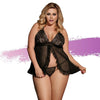 Ashella Lingerie Samantha Queen Babydoll & G-String Black