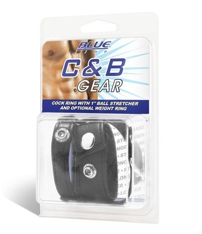 Blue Line Cock Ring With 1" Ball Stretcher And Optional Weight Ring