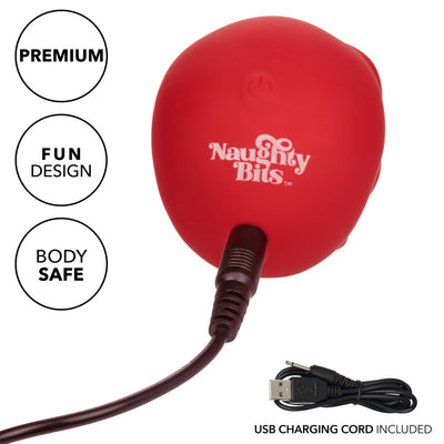 Naughty Bits BONE HEAD Handheld Body Wand Massager Red Skull Mini Vibrator