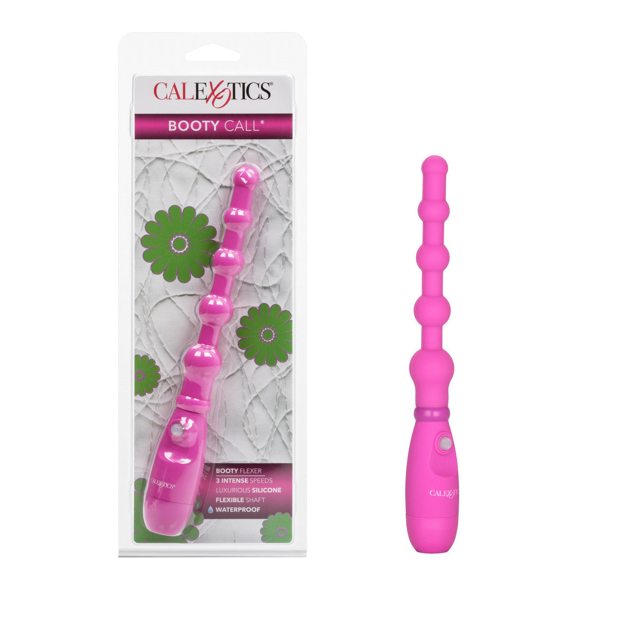 CaleXOtics BOOTY CALL BOOTY FLEXER Flexible Silicone Vibrating Anal Beads Pink