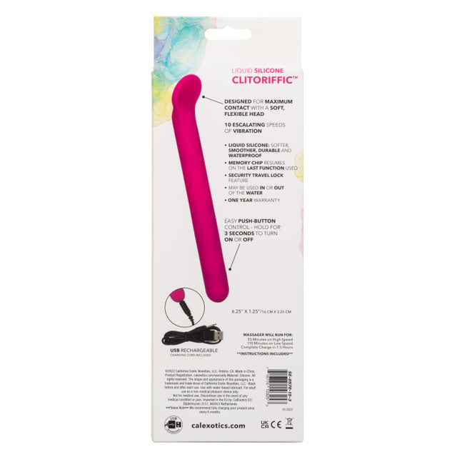 Bliss Liquid Silicone CLITORIFFIC Pink Flexible and Flat Tip Vibrator