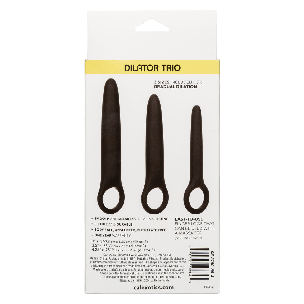 Boundless DILATOR TRIO 3 Graduated Sizes with Easy Finger Loop Retrieval Ring