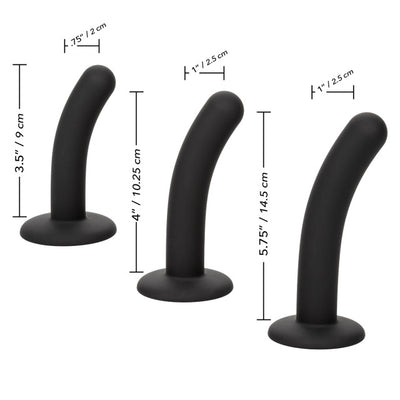 Boundless SILICONE CURVE PEGGING KIT includes Strap-On-Harness + 3 Curved Probe Dildos + 3 Rings