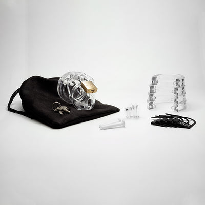 CB Mini Me Clear Male Chastity Cage Kit