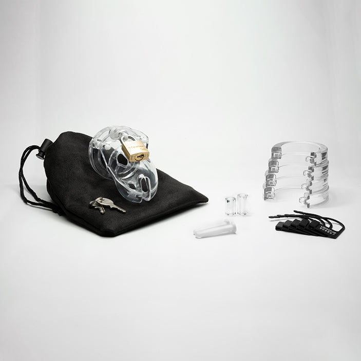 CB Mr Stubb Clear Male Chastity Cock Cage  Kit