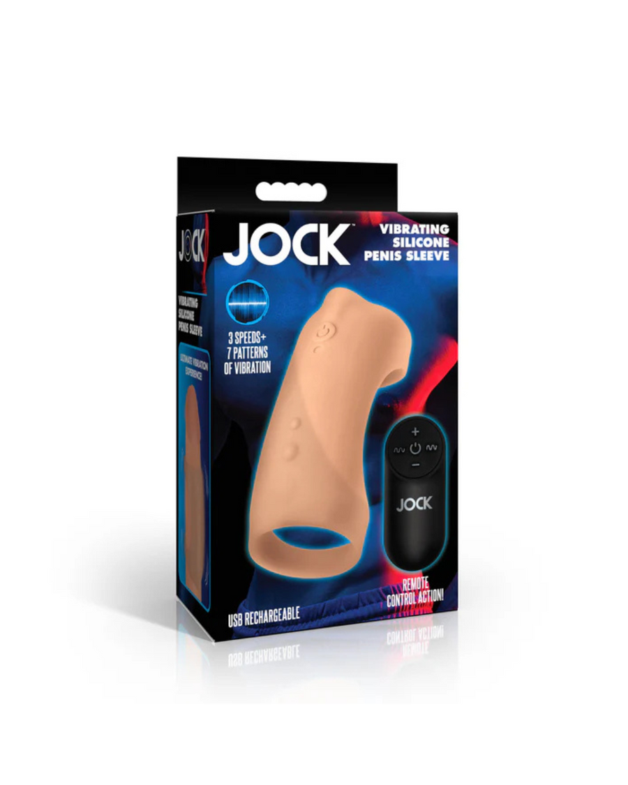 JOCK Vibrating Silicone Penis Sleeve - Medium