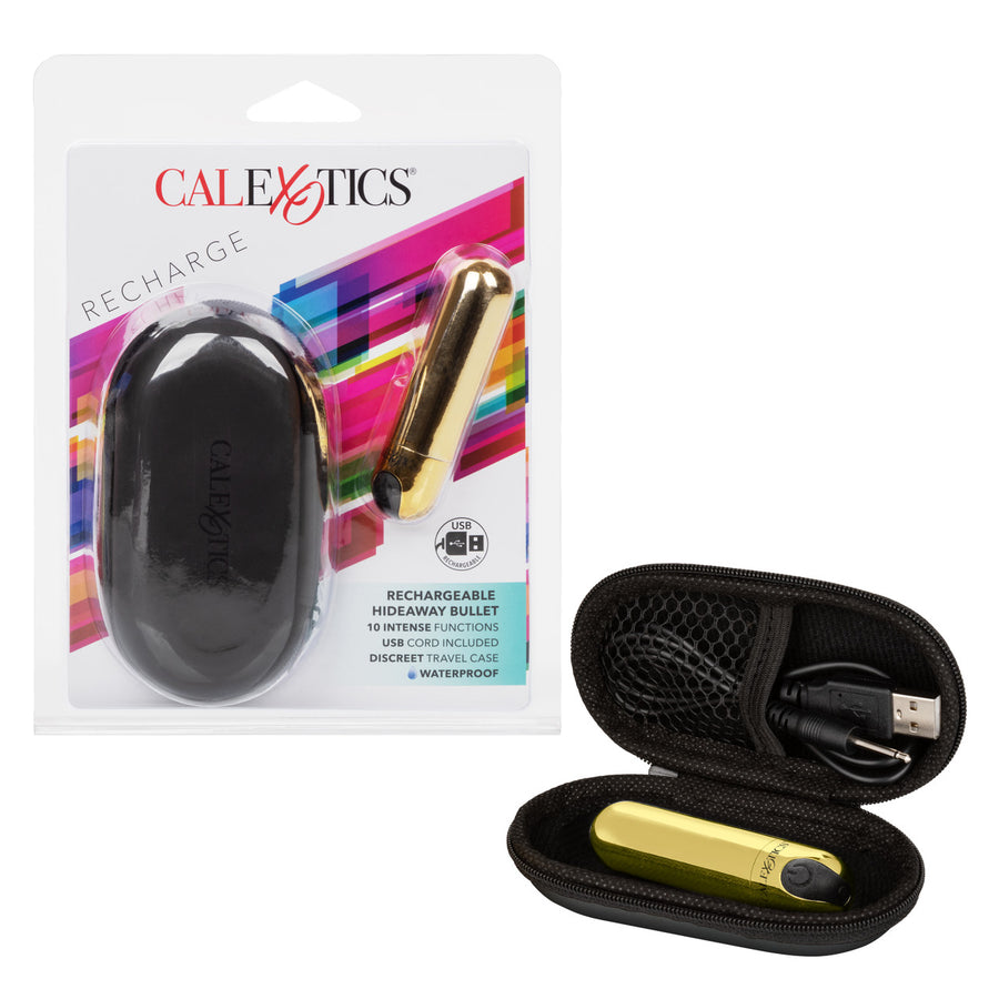 CalExotics Rechargeable Hideaway Mini Bullet Vibrator Black and Gold