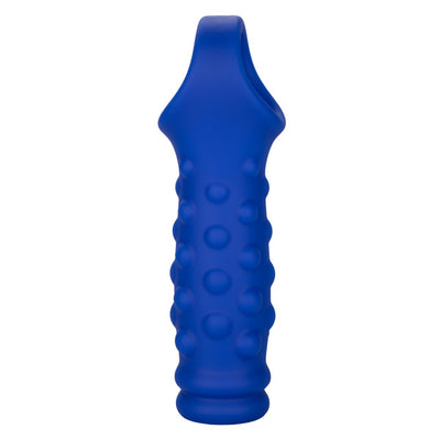 CaleXOtics ADMIRAL LIQUID SILICONE BEADED EXTENSION Blue Open Head Penis Extender