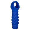 CaleXOtics ADMIRAL LIQUID SILICONE BEADED EXTENSION Blue Open Head Penis Extender