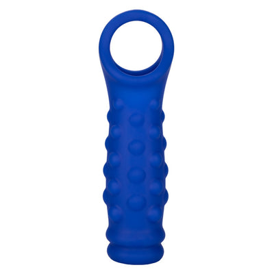 CaleXOtics ADMIRAL LIQUID SILICONE BEADED EXTENSION Blue Open Head Penis Extender