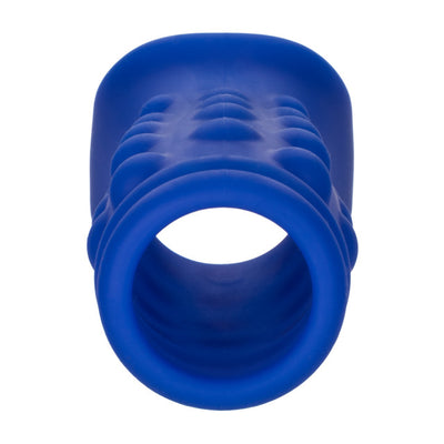 CaleXOtics ADMIRAL LIQUID SILICONE BEADED EXTENSION Blue Open Head Penis Extender