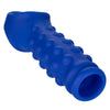 CaleXOtics ADMIRAL LIQUID SILICONE BEADED EXTENSION Blue Open Head Penis Extender