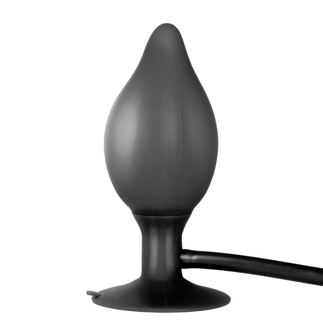 CaleXOtics BOOTY CALL BOOTY PUMPER Medium Black Inflatable Silicone Butt Plug with Suction Cup