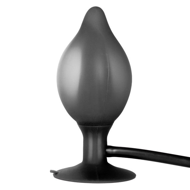 CaleXOtics BOOTY CALL BOOTY PUMPER Medium Black Inflatable Silicone Butt Plug with Suction Cup