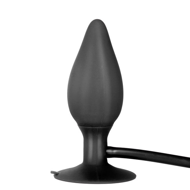 CaleXOtics BOOTY CALL BOOTY PUMPER Medium Black Inflatable Silicone Butt Plug with Suction Cup