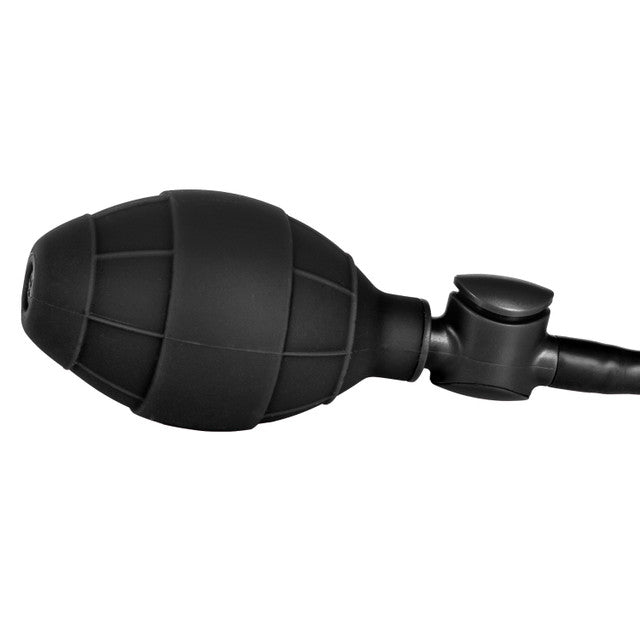 CaleXOtics BOOTY CALL BOOTY PUMPER Medium Black Inflatable Silicone Butt Plug with Suction Cup
