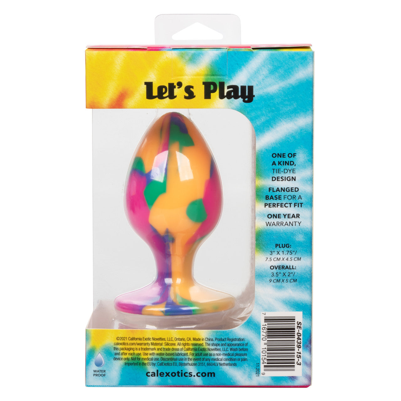 CaleXOtics CHEEKY LARGE TIE-DYE BUTT PLUG with Suction Cup Multi Coloured