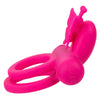 CaleXOtics SILICONE RECHARGEABLE BUTTERFLY DUAL RING Pink Vibrating Cock Ring