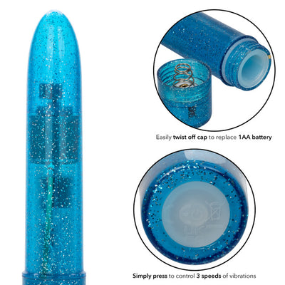 CaleXOtics SPARKLE Mini Vibe Blue Sparkling Glitter Battery Powered Vibrator