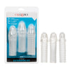 Calexotics 3 PIECE EXTENSION KIT Clear Textured Penis Extenders