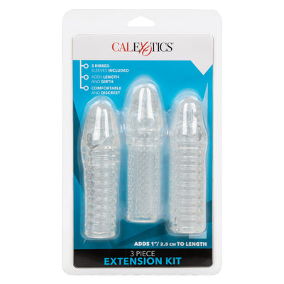 Calexotics 3 PIECE EXTENSION KIT Clear Textured Penis Extenders