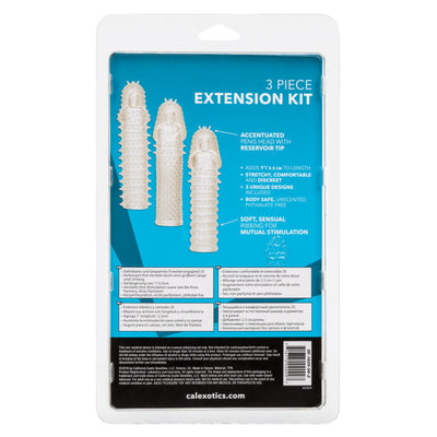 Calexotics 3 PIECE EXTENSION KIT Clear Textured Penis Extenders