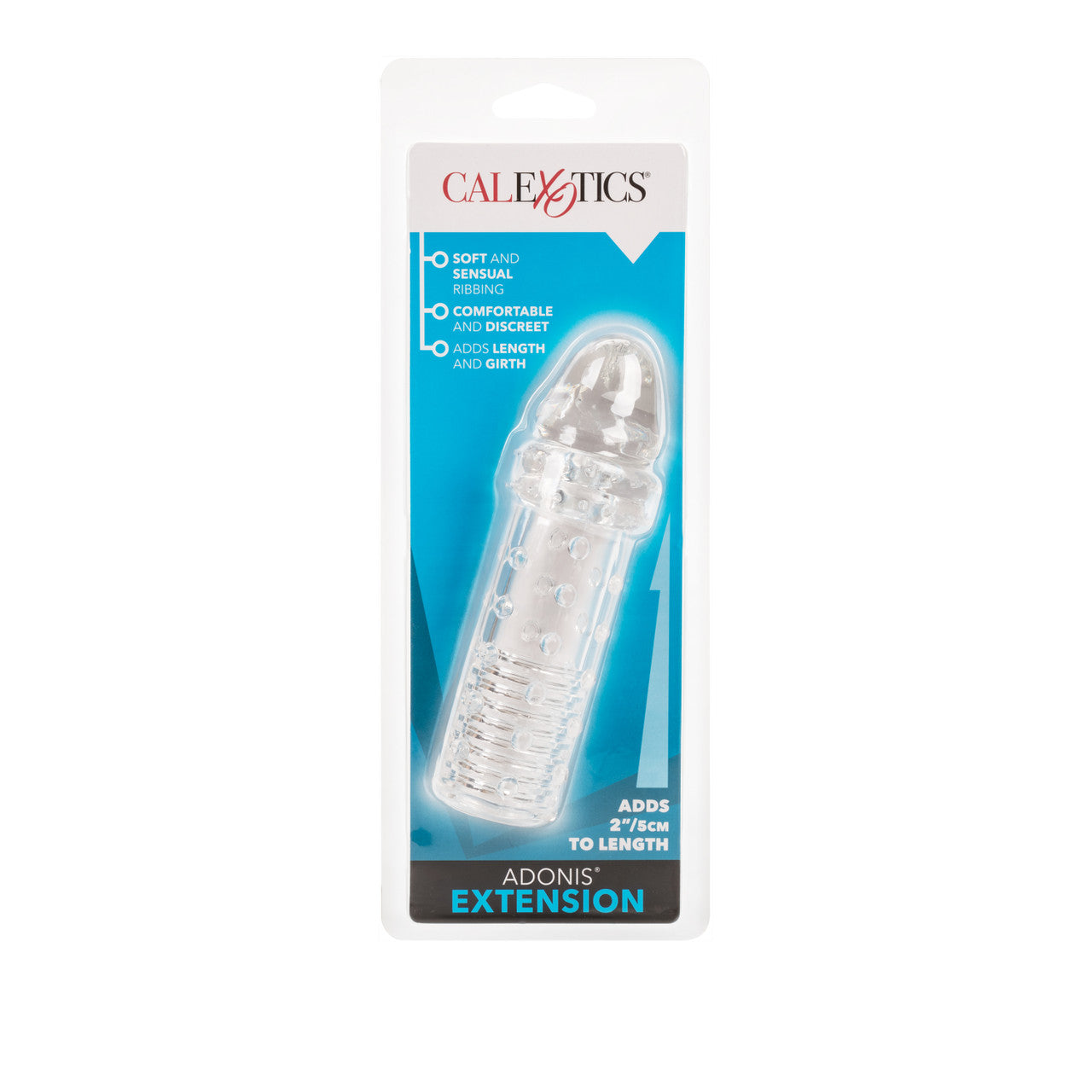 Calexotics ADONIS EXTENSION Clear Penis Sleeve with Sensual Ribbing