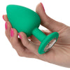 Calexotics CHEEKY GEMS 3 Piece Anal Training Kit with Graduated Green Butt Plugs with Sparkling Gem