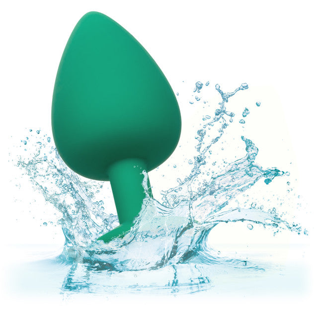 Calexotics CHEEKY GEMS 3 Piece Anal Training Kit with Graduated Green Butt Plugs with Sparkling Gem