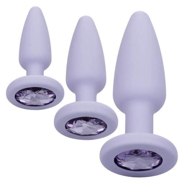Calexotics FIRST TIME CRYSTAL BOOTY KIT 3 Piece Anal Training Kit with Graduated Butt Plugs
