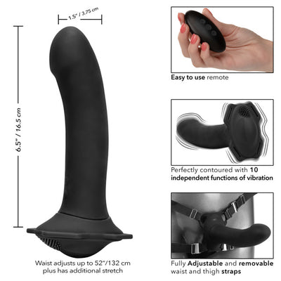 Calexotics HER ROYAL HARNESS ME2 Remote Rumbler Black Rechargeable Vibrating Strap on Harness Kit with Remote Control