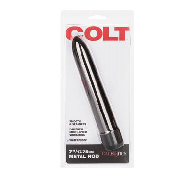 Colt METAL ROD Smooth Multispeed Battery Powered Vibrator 7 inch Silver