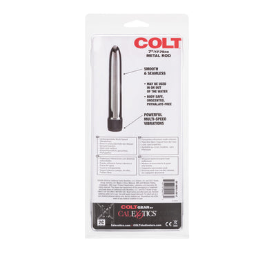 Colt METAL ROD Smooth Multispeed Battery Powered Vibrator 7 inch Silver