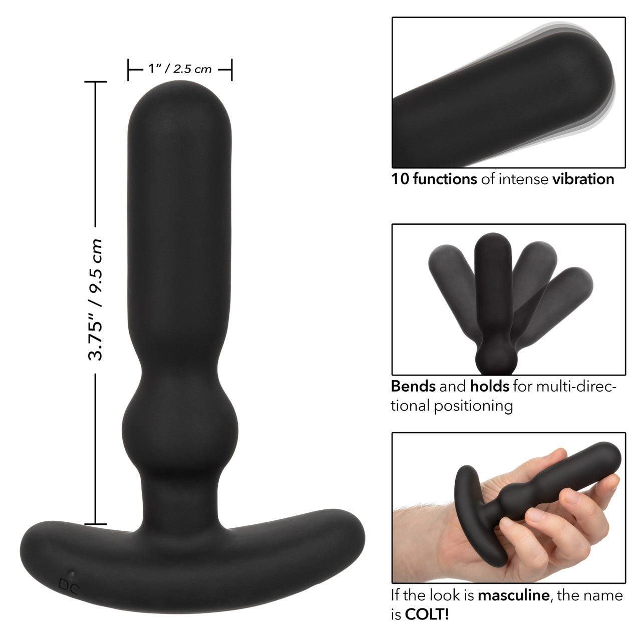 Colt RECHARGEABLE ANAL-T Flexible Vibrating Butt Plug