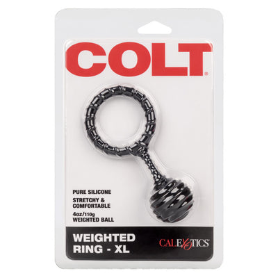 Colt WEIGHTED RING WITH WEIGHTED BALL XL Black Stretchy Cock Ring