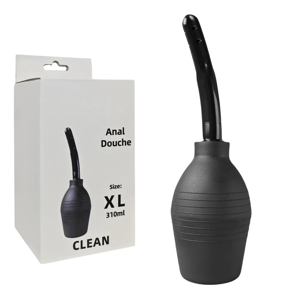 Black Anal Douche 310ml - Compact Cleansing Bulb for Intimate Hygiene