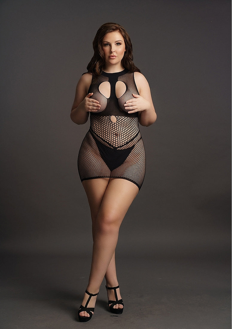 Le Desir Bliss Lingerie DUO NET OPEN CUP MINI DRESS