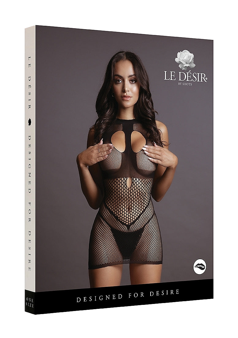 Le Desir Bliss Lingerie DUO NET OPEN CUP MINI DRESS