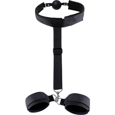Domination Restraints DESIRE BONDAGE WRIST CUFFS WITH BALL GAG