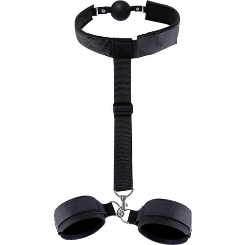 Domination Restraints DESIRE BONDAGE WRIST CUFFS WITH BALL GAG