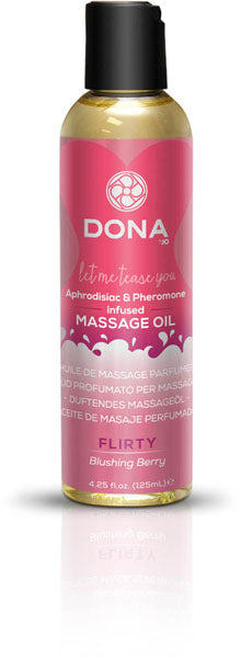 Dona Let Me Tease You Aphrodisiac and Pheromone Infused Scented Massage Oil FLIRTY AROMA Blushing Berry 110ml