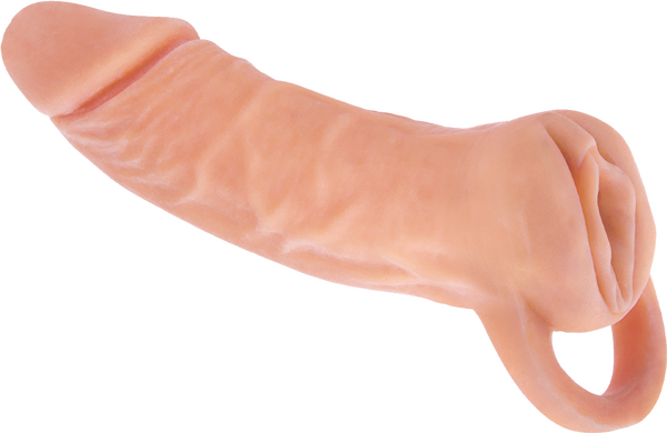 EXTENDOR 7 inch 2 in 1 Penis Extender with Ball Strap and Realistic Vagina Masturbator