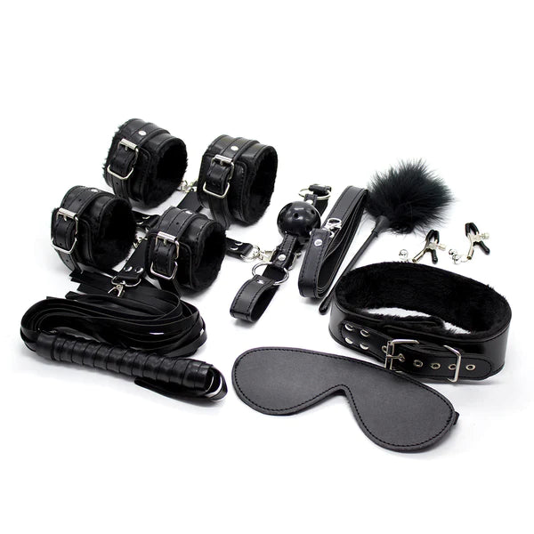 Luxury Fetish 11 Piece Bondage Kit Black