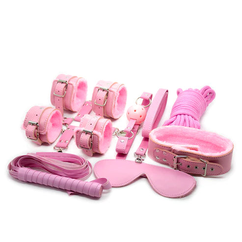 Luxury Fetish 11 Piece Bondage Kit Pink