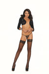 Elegant Moments Fishnet Thigh Highs with Stay Up Silicone Lace Top