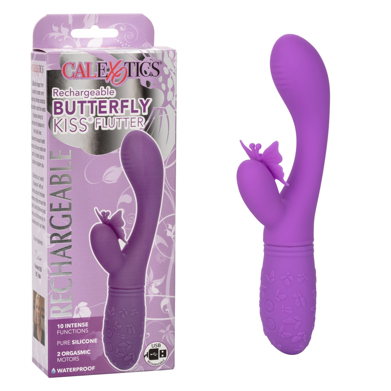 CaleXOtics BUTTERFLY KISS FLUTTER G-Spot Vibrator with Clitoral Fluttering Wings Purple