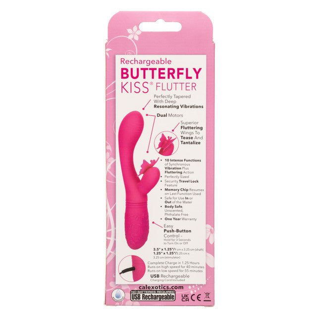 CaleXOtics BUTTERFLY KISS FLUTTER G-Spot Vibrator with Clitoral Fluttering Wings