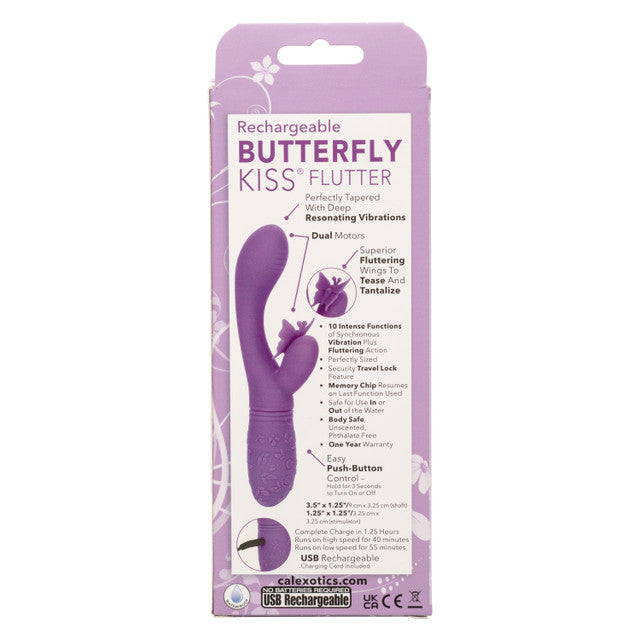 CaleXOtics BUTTERFLY KISS FLUTTER G-Spot Vibrator with Clitoral Fluttering Wings