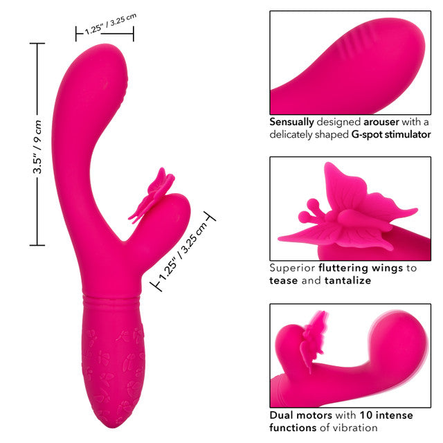 CaleXOtics BUTTERFLY KISS FLUTTER G-Spot Vibrator with Clitoral Fluttering Wings